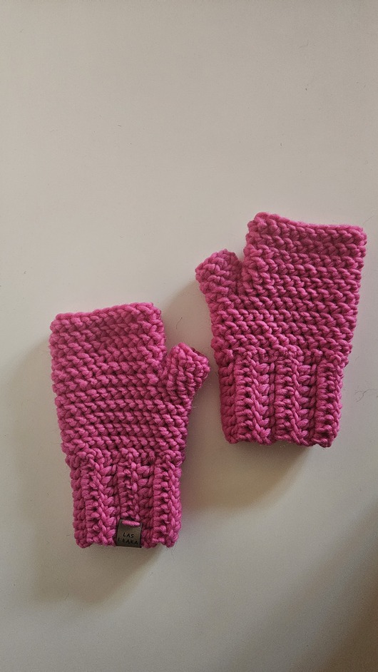 rękawiczki damskie Różowe Mitenki jesienno/zimowe