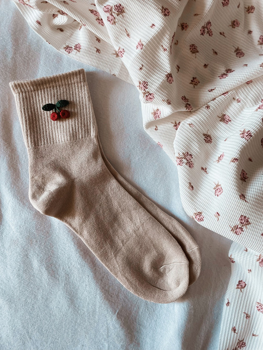 skarpetki damskie Skarpety damskie wiosna wiśnie