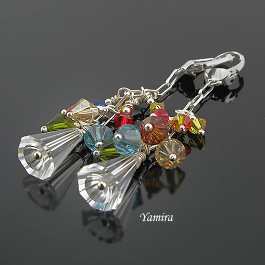 kryształ Swarovski multikolor - kolczyki yamira