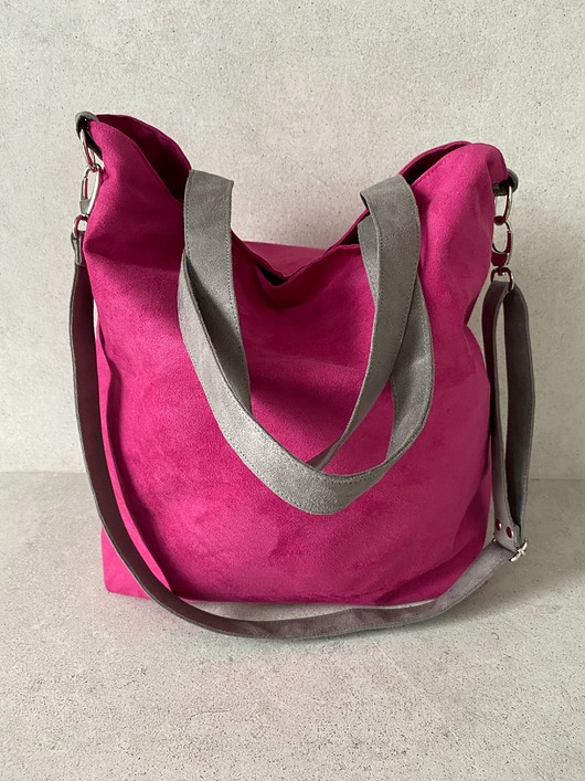 torby XXL Torba hobo XXL -  fuksja, szarość