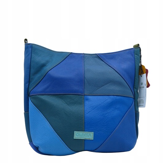 torby na ramię Torebka damska klasyczna skórzana na ramię oryginalna szeroki pasek OLIVKA