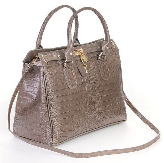 torebki do ręki Torba skórzana Shopper - kolor taupe (7141 )