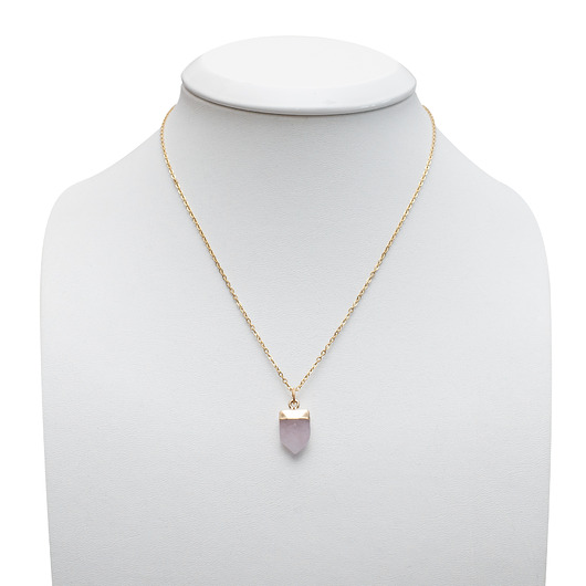 złote naszyjniki Naszyjnik "Zaria"- kwarc różowy - talizman ochronny