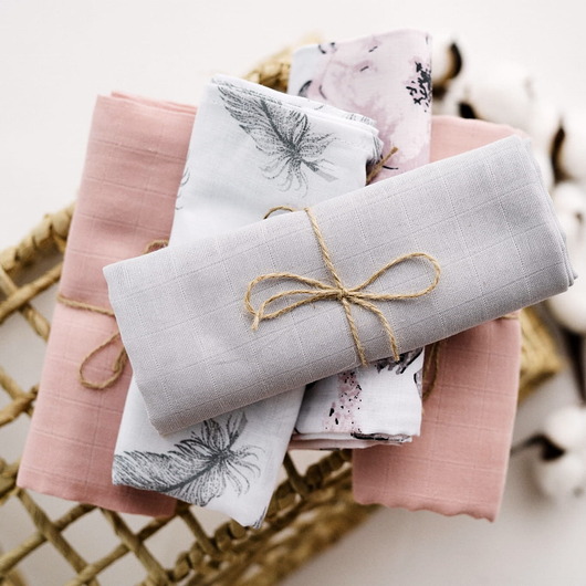 przewijaki i ręczniki dla dzieci Ulewajki pieluszki muślinowe 5-pak 39x39 cm SWEET GROVE od BabyU