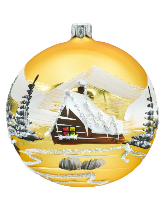 bombki Bombka okrągła Zimowa Wioska: złota