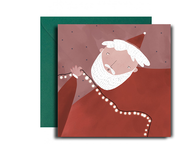 kartki świąteczne Kartka Mikołaj + koperta