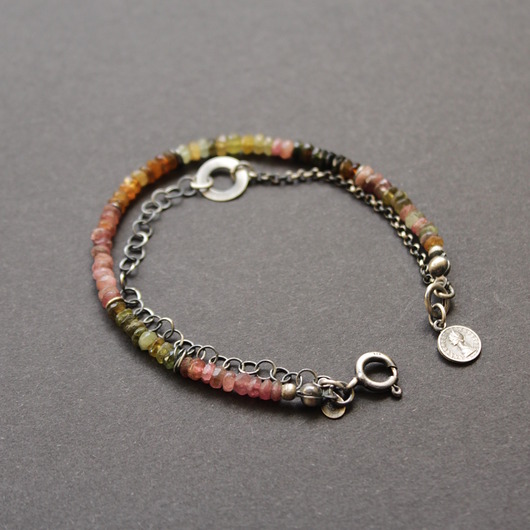 bransoletki z kamieni naturalnych Bransoletka turmaliny w srebrze