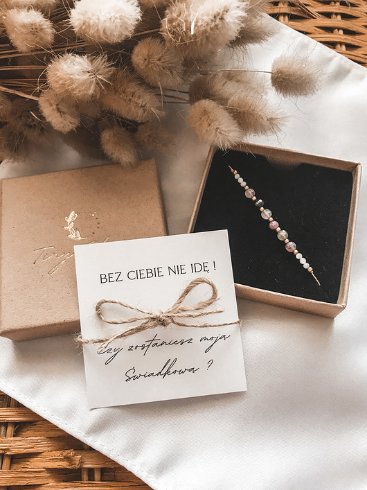 bransoletki z kamieni naturalnych Bransoletka z turmalinu prezent świadkowa, Czy zostaniesz moją Świadkową?