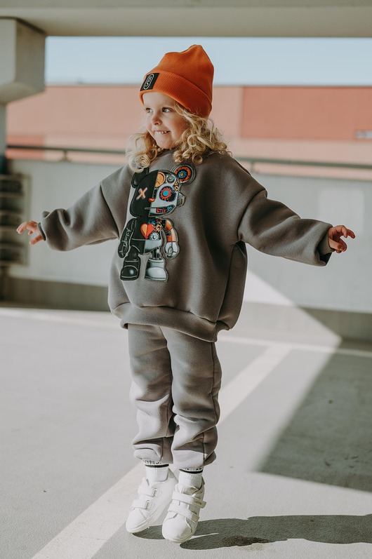 bluzy dla chłopców Dres oversize Robot Teddy
