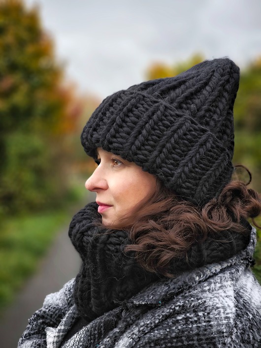 czapki damskie Wełniana czapka zimowa peruvian WOOLY czarna
