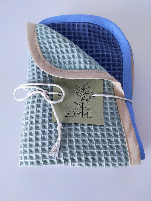 Zestaw muślinowych ręczniczków denim + mięta Lomme bag