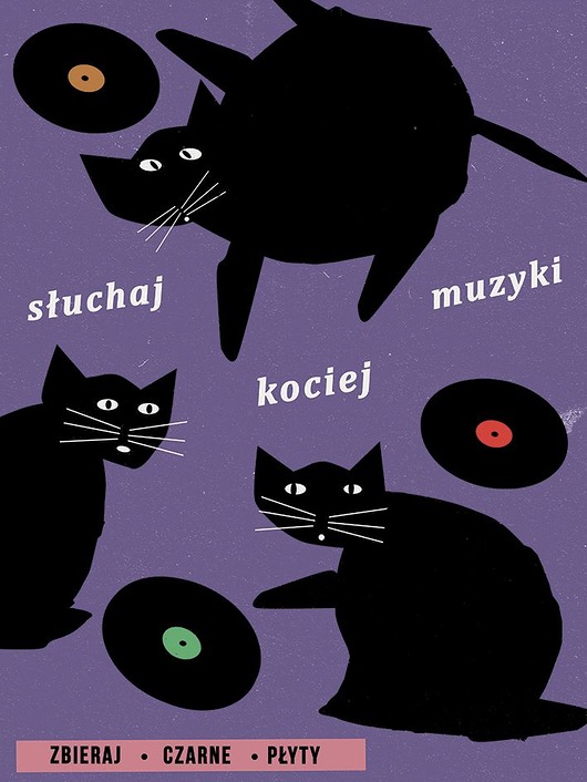 grafiki i ilustracje Słuchaj kociej muzyki  / Poster 40x30