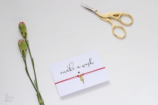 Make a Wish Gold Lightning Bracelet Le Boho Bleu