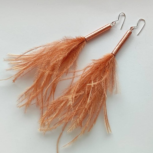 kolczyki z piórami PIÓRKO kolczyki