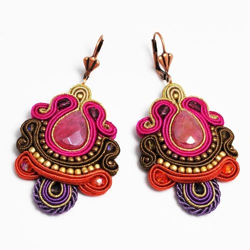 kolczyki soutache Sutaszowe kolczyki DELHI