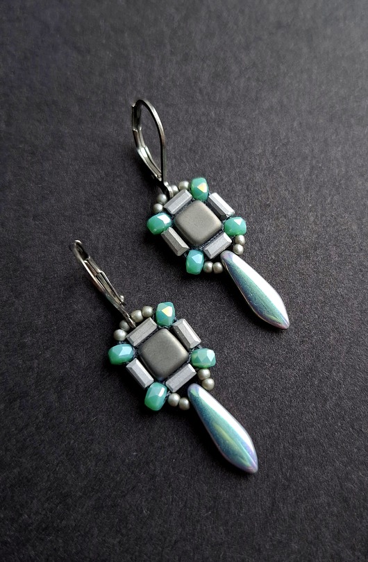 kolczyki szklane Kolczyki drobne klejnoty no2