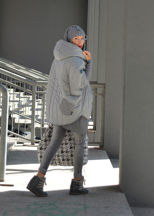 New KURTKA/ PELERYNA SZARA momo fashion