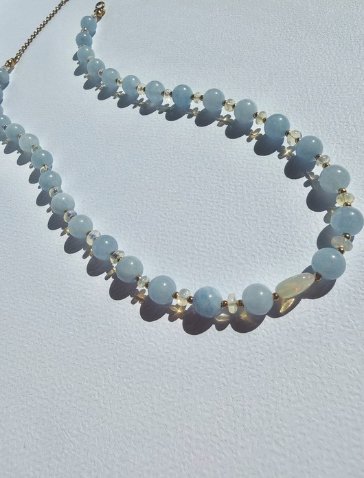 naszyjniki - inne Naszyjnik z akwamarynem Mila