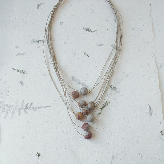 kolie Groszki 005 Jaspis matowy Naszyjnik