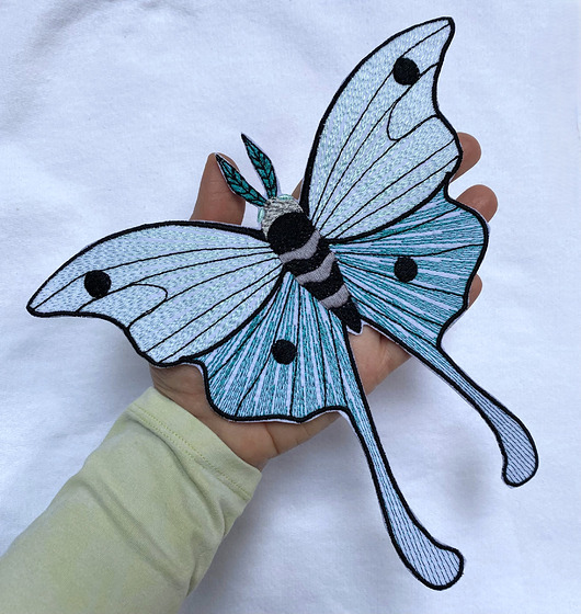 naszywki na ubrania Naszywka Haftowana Księżycowy Motyl--Ćma--