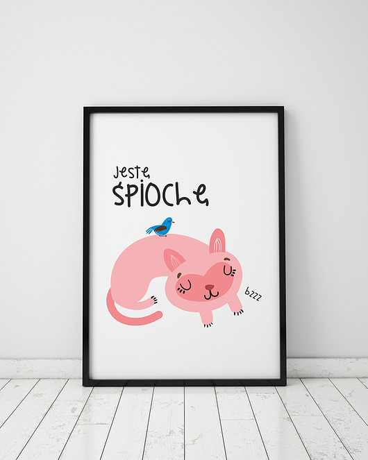 plakat. jestę śpiochę Love Life and Forest