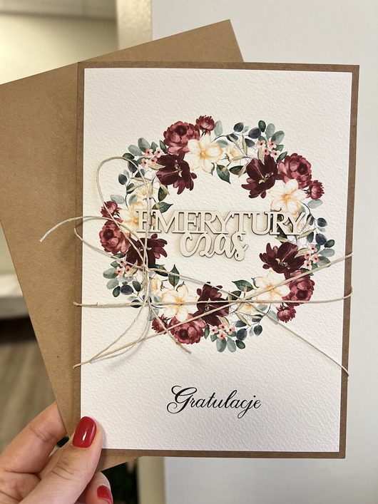 kartki scrapbooking Kartka ręcznie robiona z okazji przejścia na emeryturę, emerytura A5