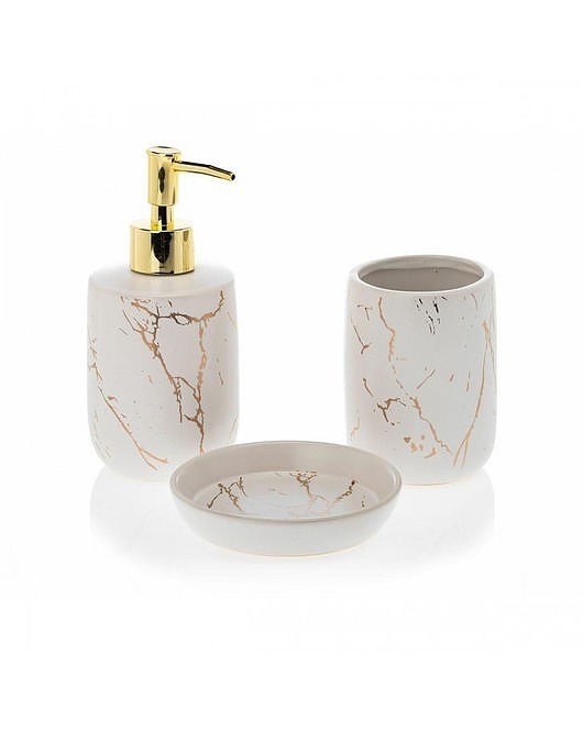 Zestaw Łazienkowy Ceramiczny Elegance White MIA home