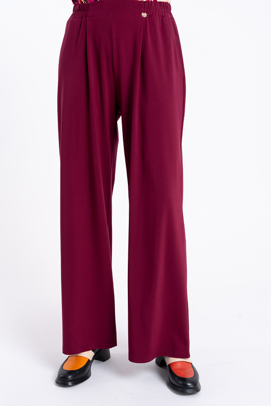 spodnie materiałowe damskie Spodnie Alex Burgund