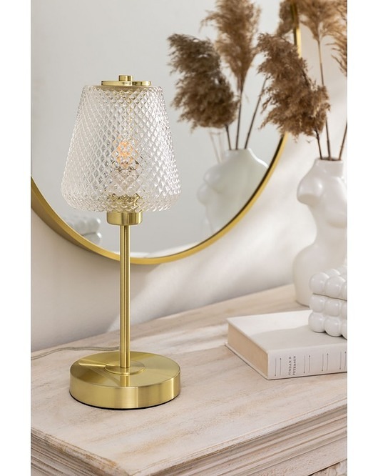 lampy stołowe Lampa Stołowa Złota ze Szklanym Kloszem Yulen