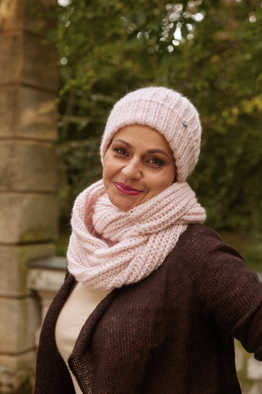 szale damskie Otulający komin - Jasnoróżowy