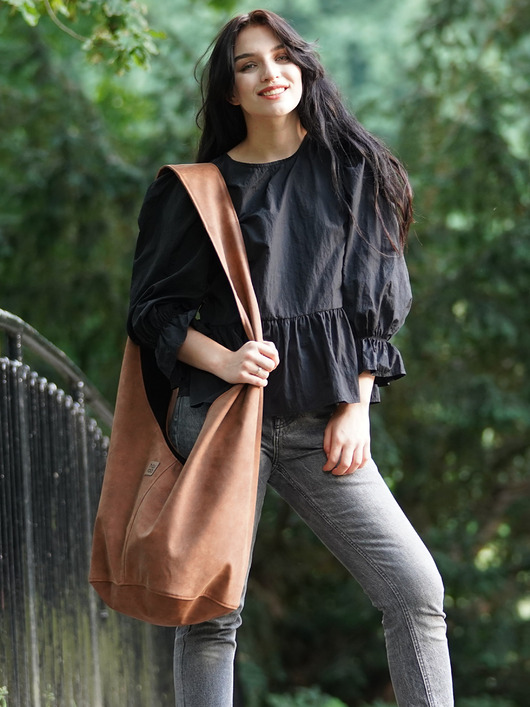 torby XXL Ruda torba hobo w stylu boho / vegan