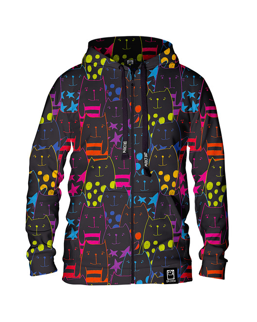 bluza z kapturem damska Damska Bluza Expres Zamek DR.CROW Koty