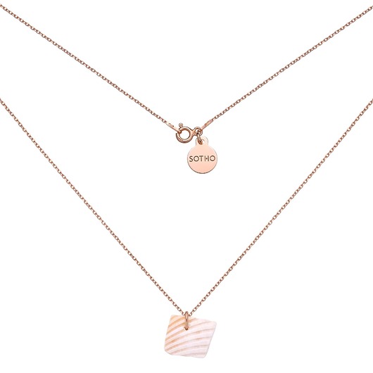 złote naszyjniki Naszyjnik z różowego złota z muszelką