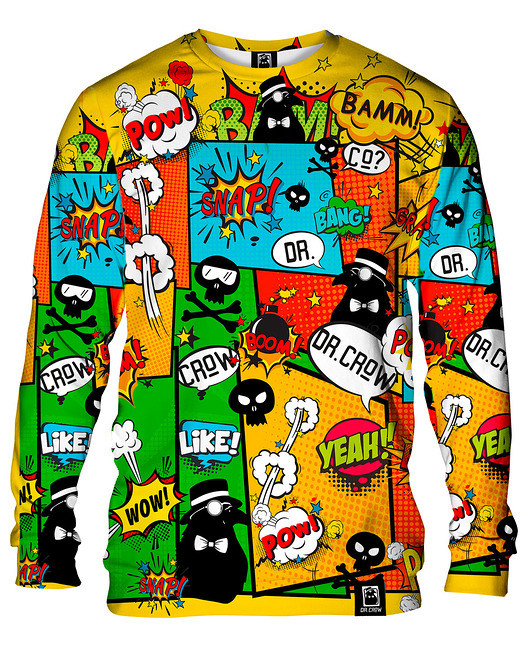 bluzy męskie Bluza Bez Kaptura Męska DR.CROW Komiks