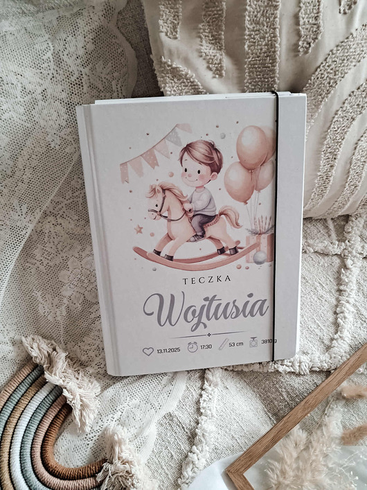 zabawki - inne TECZKA chłopiec z metryczką, prezent na roczek, narodziny, Chrzest
