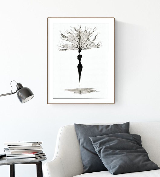 grafika 30x40 cm wykonana ręcznie, abstrakcja Krystyna Siwek Art