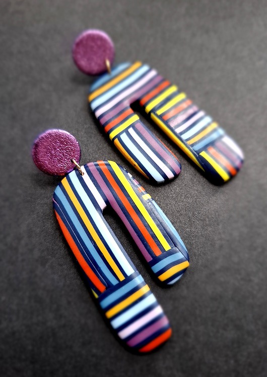kolczyki z masy plastycznej Kolczyki w kolorach lata no5