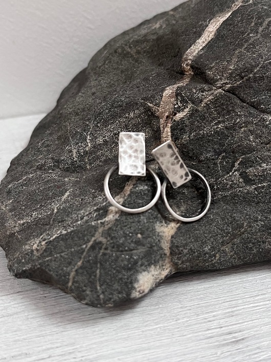 kolczyki wire wrapping Simple- Srebrne kolczyki