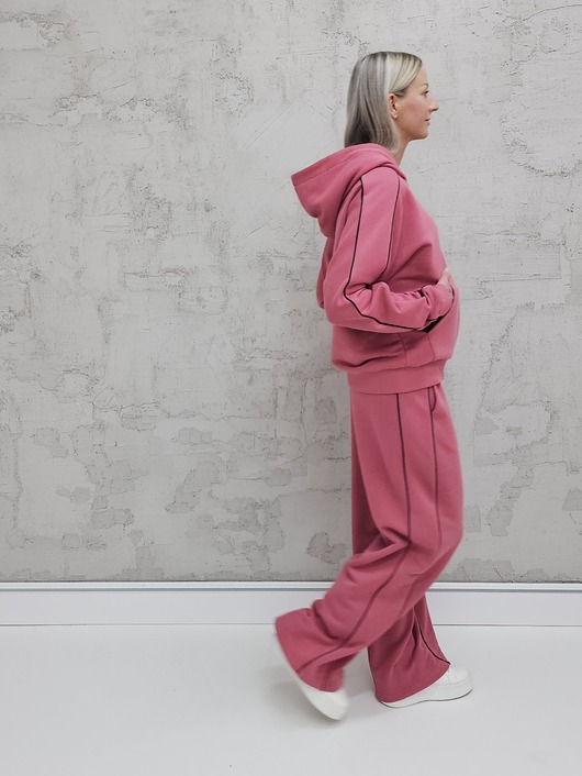 komplety damskie Lucia komplet z rozpinaną bluzą i szerokimi spodniami Malaga