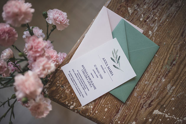 Zaproszenie na Pierwszą Komunię LEAFY SIMPLE Papel