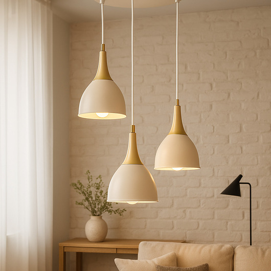 lampy wiszące Lampa Wisząca Metalowa Kaszmirowa ze złotym dodatkiem LED