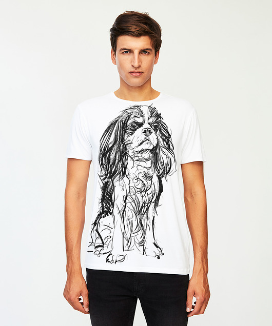 t-shirty męskie Cavalier Dog Men's T-shirt white