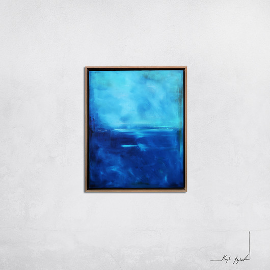 obrazy Obraz olejny - Błękit paryski XV (oprawiony w ramę)