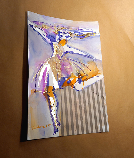 obrazy Kumoszka 28 - akwarela 16x24 cm unikat