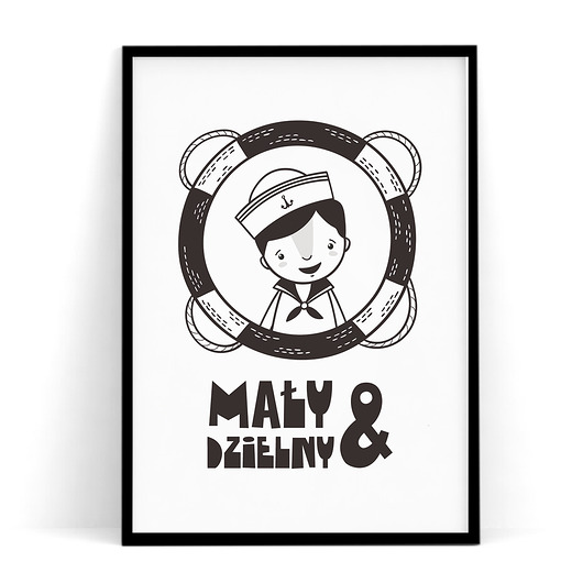 Plakat dziecięcy DZIELNY MARYNARZ trochę na ścianę