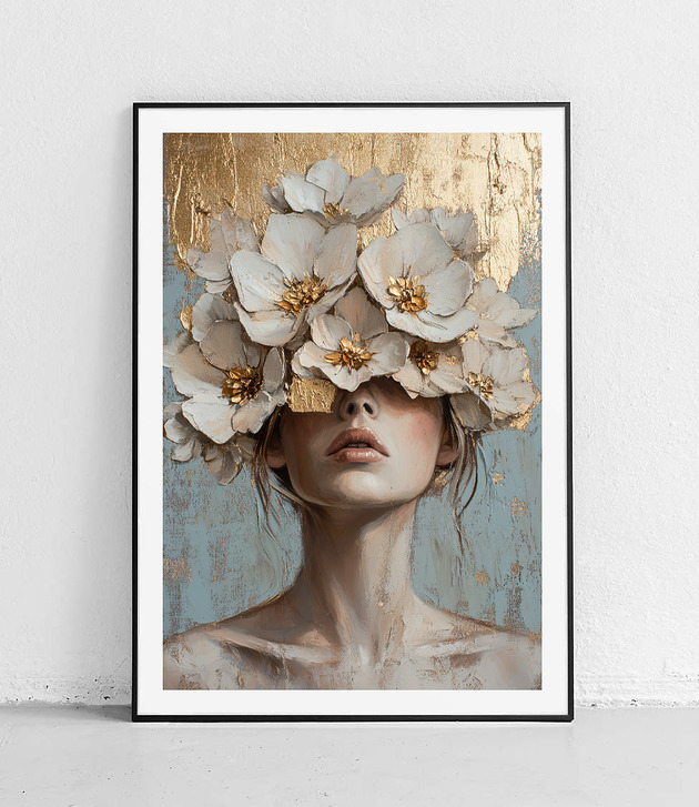 plakaty Plakat Złote kwiaty ciszy