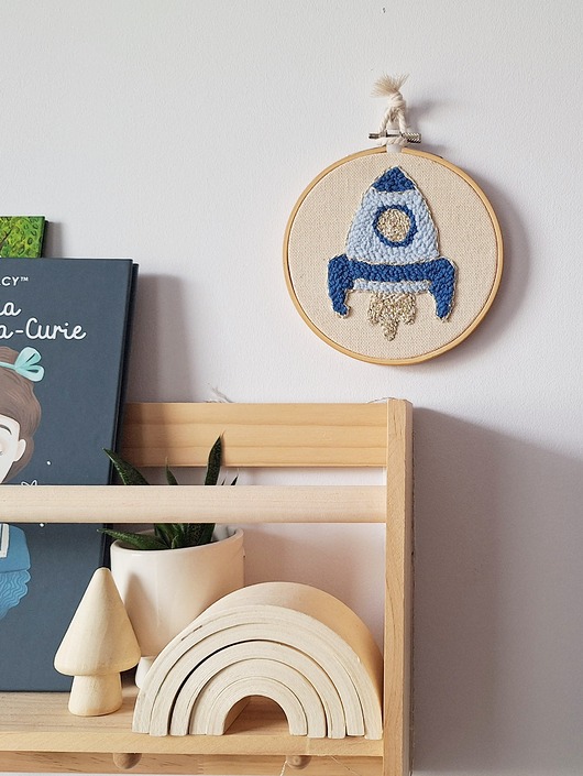 obrazy i plakaty do pokoju dziecięcego Rakieta- dekoracja do pokoju chłopca