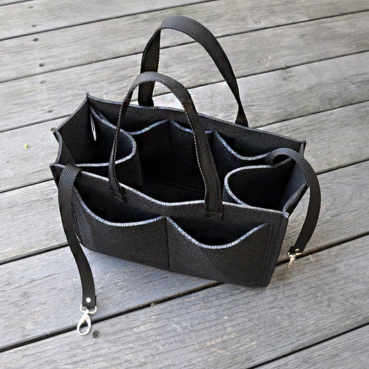 pokrowce i etui - organizery Filcowy organizer do torebki - czarny
