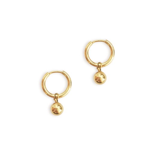 kolczyki - inne Pozłacane kolczyki koła z kulą