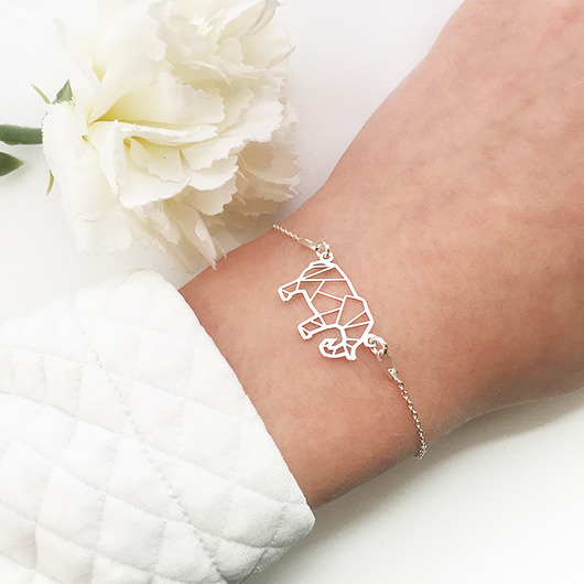 bransoletki srebrne Bransoletka ze słoniem, elephant bracelet
